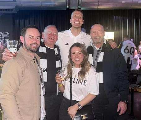 Alan Shearer posed for a photo with Dan Burn as Newcastle partied long into the night